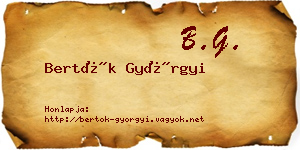 Bertók Györgyi névjegykártya